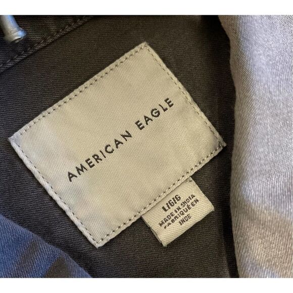American
Eagle Button Up Shirt Chambray Gray men’s size Large Vintage 90s - Picture 3 of 8